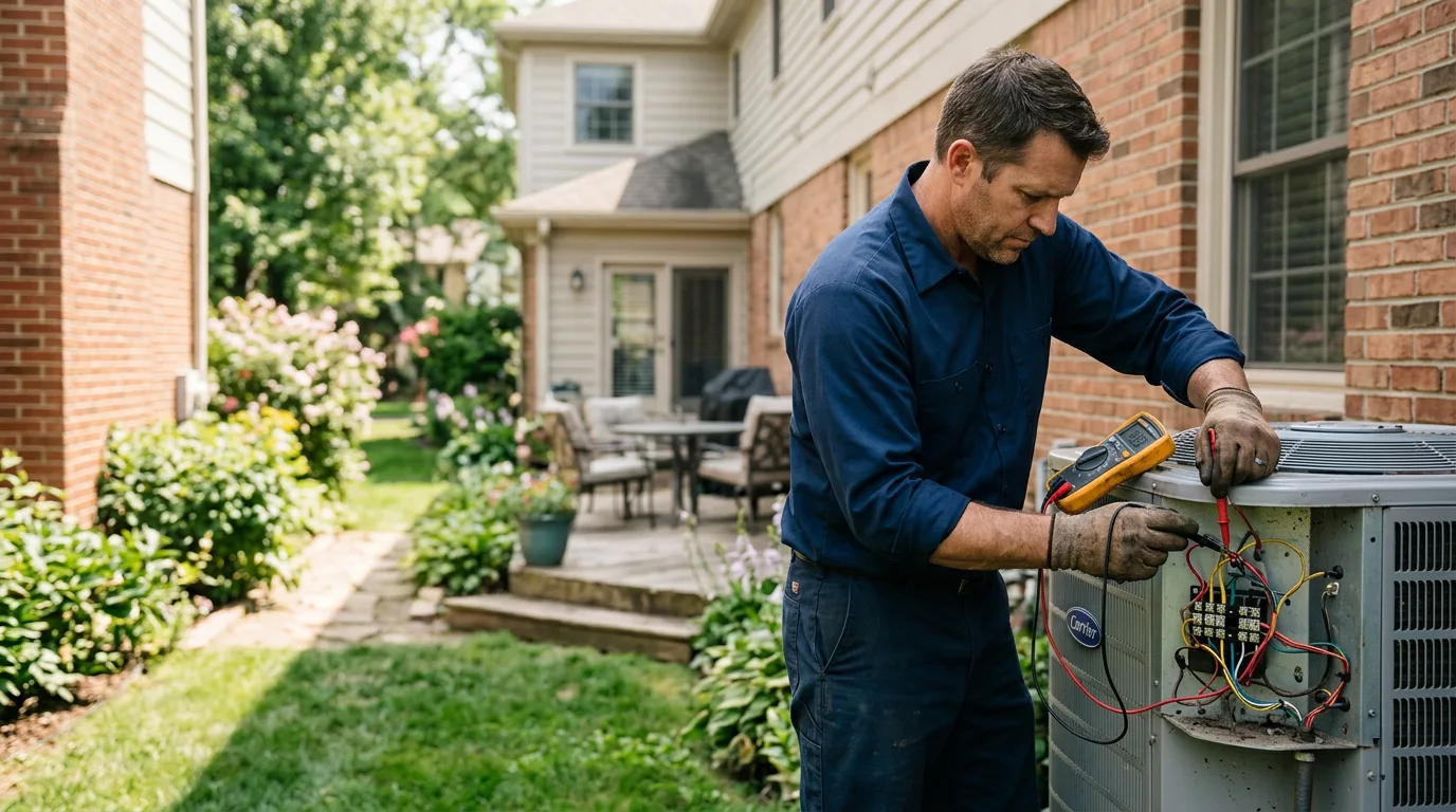 HVAC technician working near Johnson City, NY